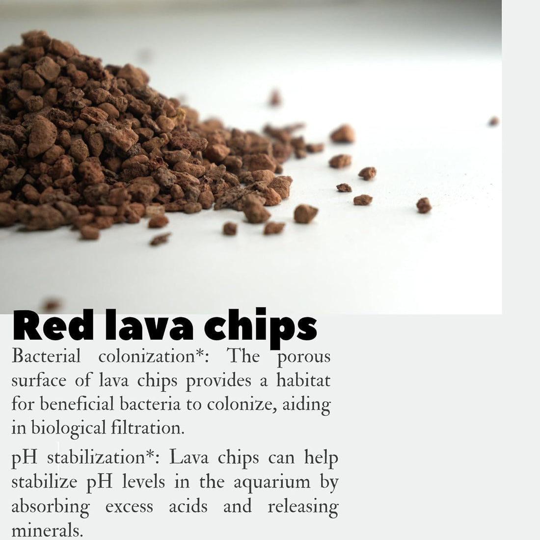 Red lava chips for aquarium